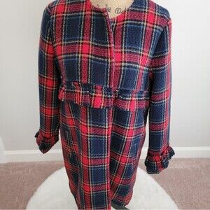 Jack red and blue plaid coat